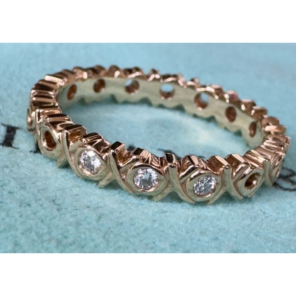 Tiffany & Co. Paloma Picasso Graffiti Diamond Band 18K Rose Gold 0.06 CT SZ 6 - Picture 2 of 10